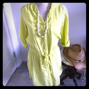 Old Navy bright yellow shirt dress
